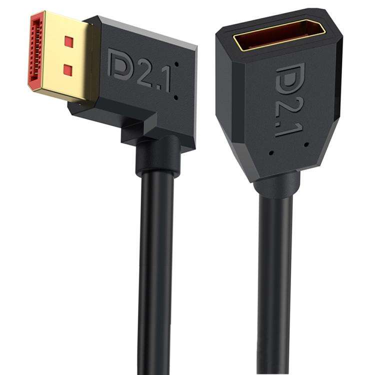 DP2.1 Male to DP2.1 Female Left Elbow 52Gbps 16K 30Hz DisplayPort Extension Adapter Cable, Length...