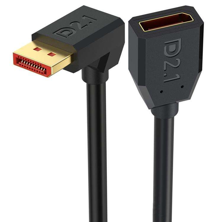 DP2.1 Male to DP2.1 Female Down Elbow 52Gbps 16K 30Hz DisplayPort Extension Adapter Cable, Length...