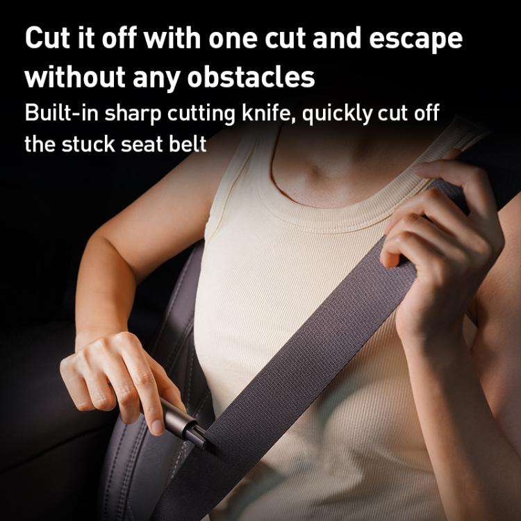 MOMAX CR11E 1-Move Portable 2 in 1 Car Seat Belt Cutter Emergency Safety Hammer(Grey)