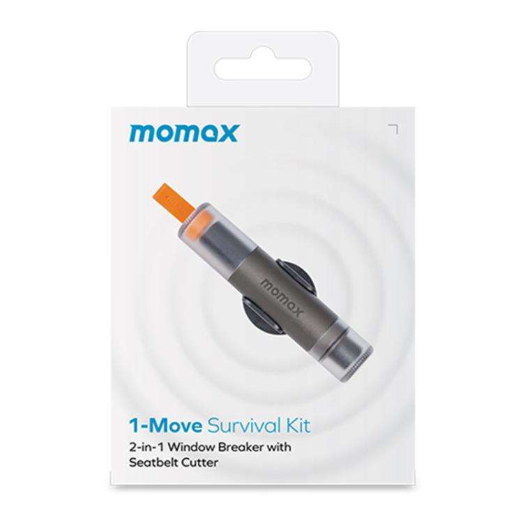 MOMAX CR11E 1-Move Portable 2 in 1 Car Seat Belt Cutter Emergency Safety Hammer(Grey)