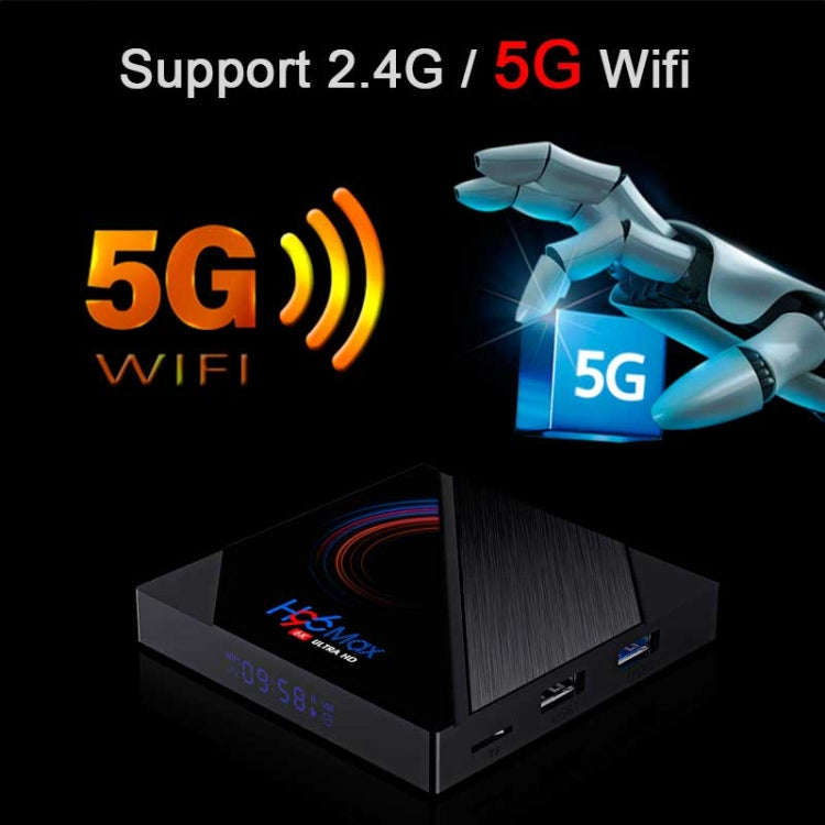 H96 Max 6K Ultra HD Smart TV Box with Remote Controller, Android 10.0, Allwinner H616 Quad Core A...