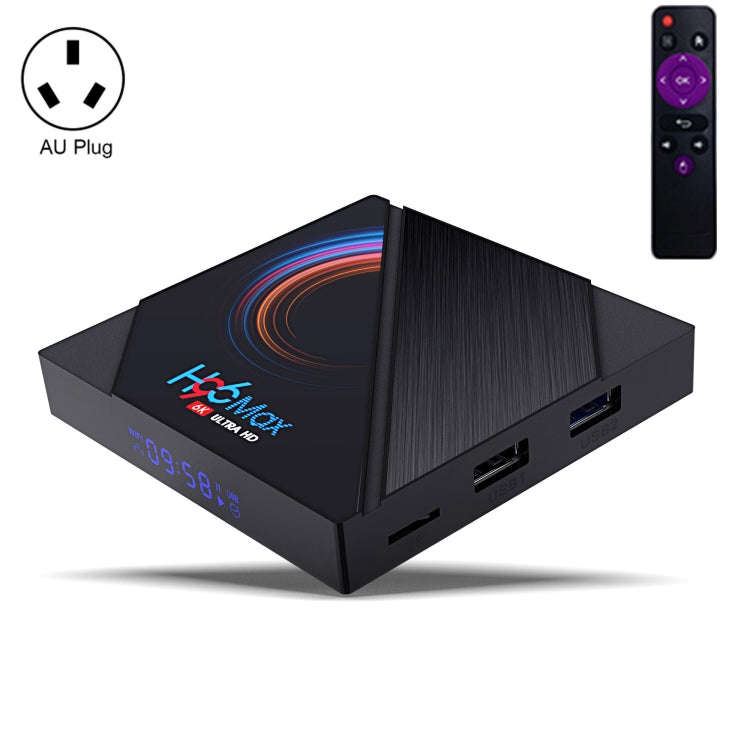 H96 Max 6K Ultra HD Smart TV Box with Remote Controller, Android 10.0, Allwinner H616 Quad Core A...