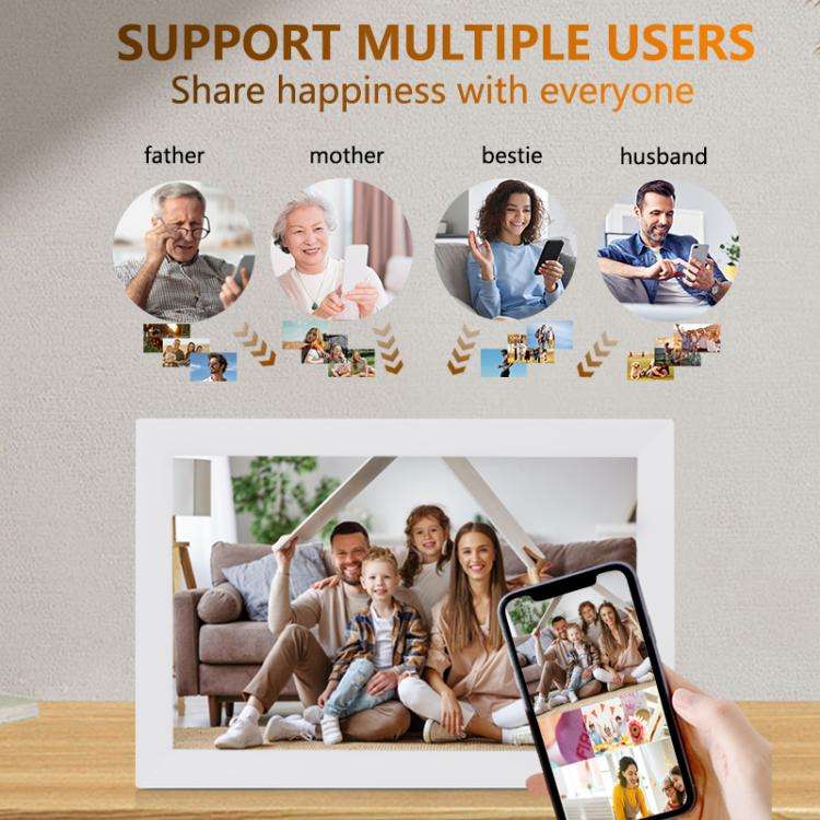 13.3 inch LCD Display Cloud Photo Frame 1G+32GB 3126C Quad-Core CPU Android 6.0, Plug:AU Plug(White)