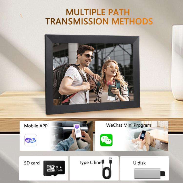 17 inch LCD Display Cloud Photo Frame 1G+32GB 3326C Quad-Core CPU Android 7.0, Plug:AU Plug(Black)