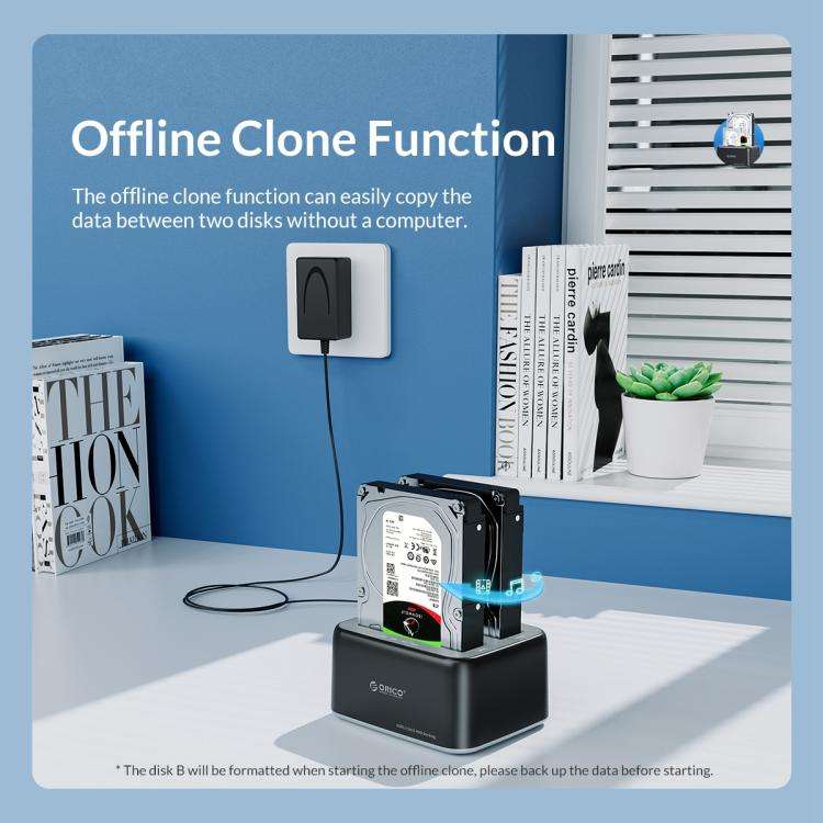 ORICO 6819C3 2.5 / 3.5 inch HDD / SSD Single Bay SATA Drive Docking Station, US Plug(Black)