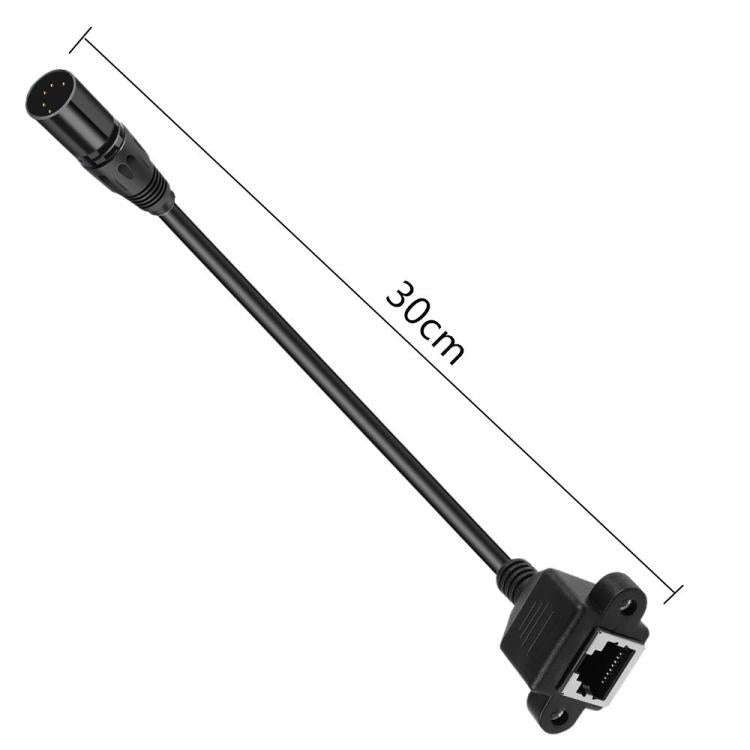 XLR 5 Pin Female to RJ45 Female Audio Cable, Length: 30cm(Black)