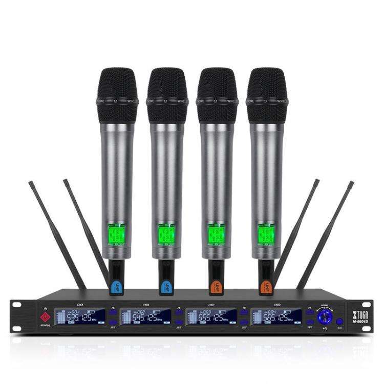 XTUGA M6604S-H Diversity Wireless Microphone System 4 Channel UHF Handheld Microphone