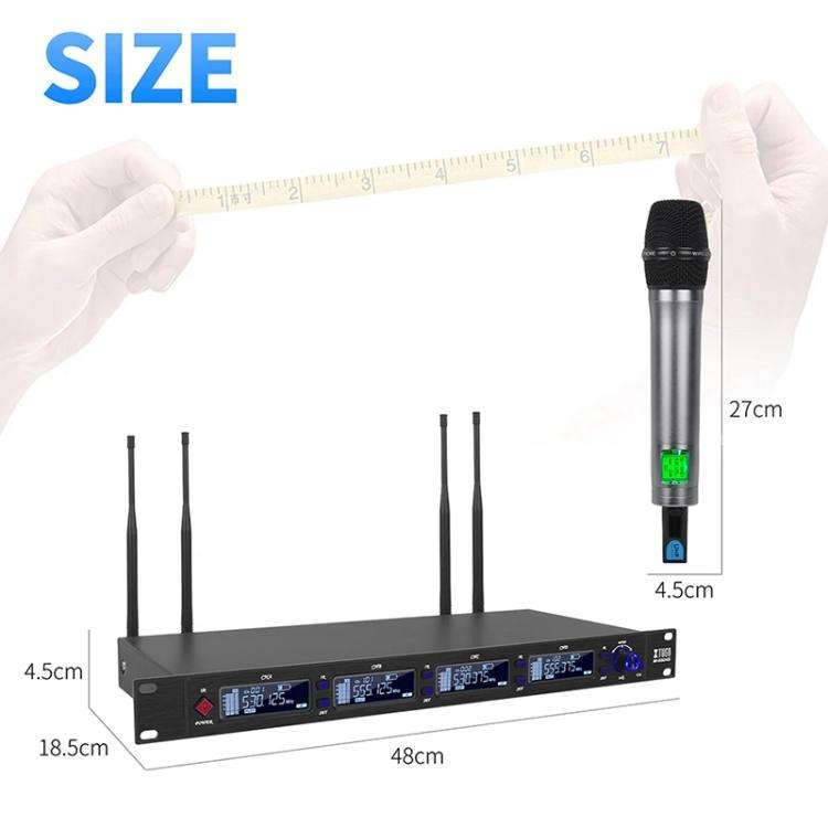 XTUGA M6604S-H Diversity Wireless Microphone System 4 Channel UHF Handheld Microphone