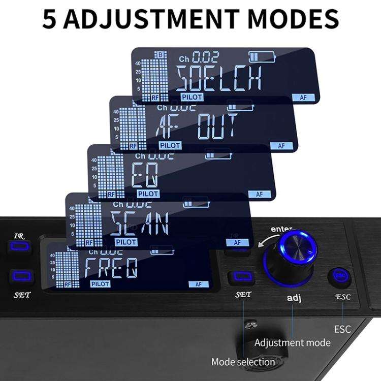 XTUGA M6604S-H Diversity Wireless Microphone System 4 Channel UHF Handheld Microphone