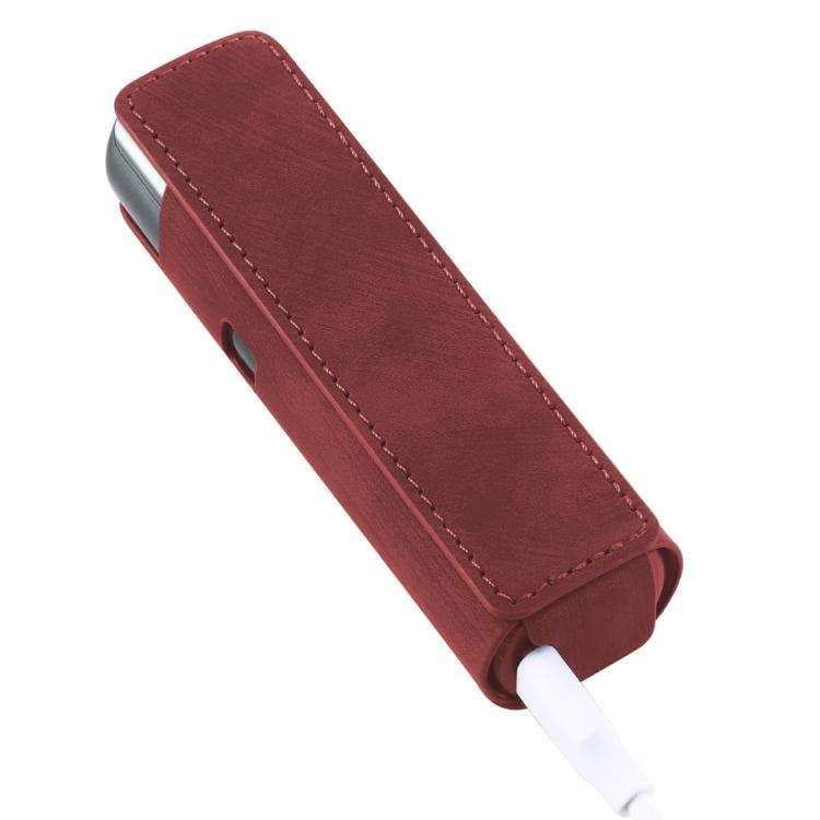 For lil Solid 3.0 Frosted Retro PU Leather Electronic Cigarette Case(Red)