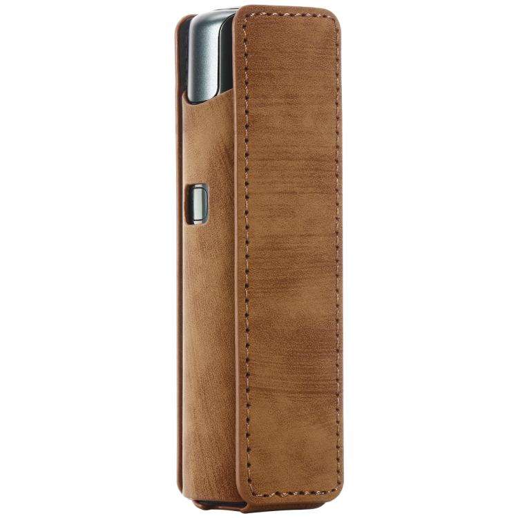 For lil Solid 3.0 Frosted Retro PU Leather Electronic Cigarette Case(Brown)