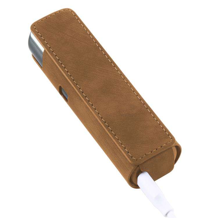 For lil Solid 3.0 Frosted Retro PU Leather Electronic Cigarette Case(Brown)