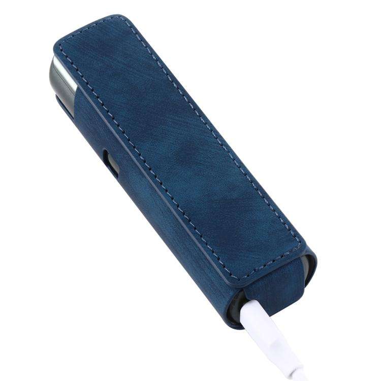 For lil Solid 3.0 Frosted Retro PU Leather Electronic Cigarette Case(Blue)
