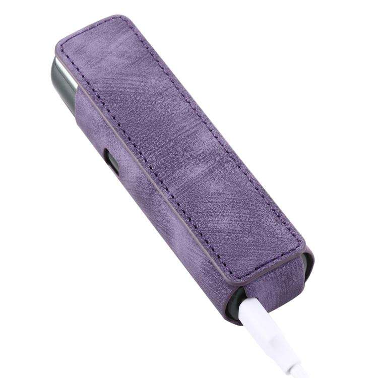 For lil Solid 3.0 Frosted Retro PU Leather Electronic Cigarette Case(Purple)