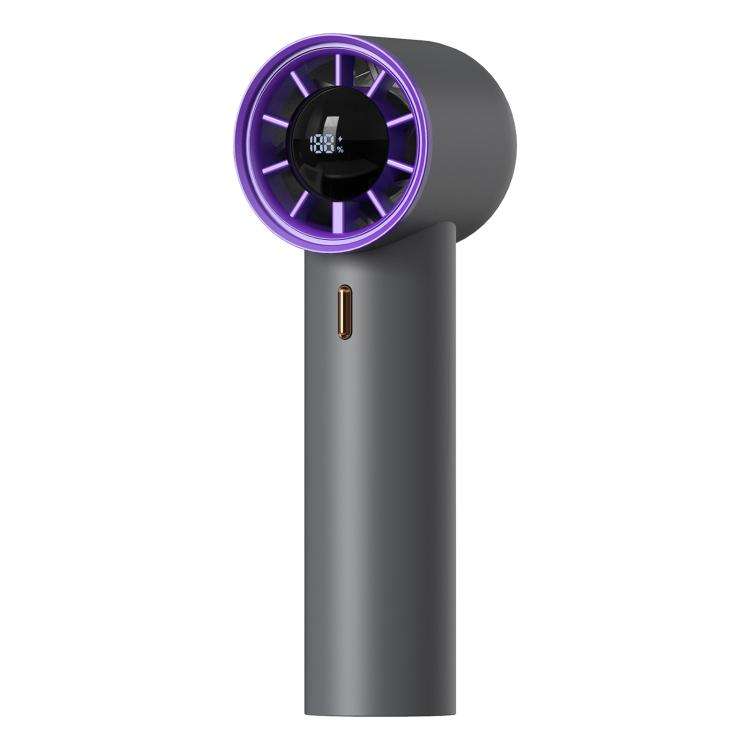 HX-F368 Smart Digital Display High Speed Handheld Fan(Dark Grey)