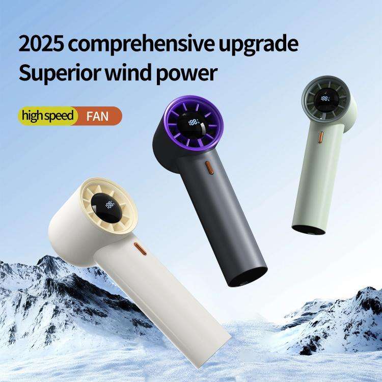HX-F368 Smart Digital Display High Speed Handheld Fan(Dark Grey)