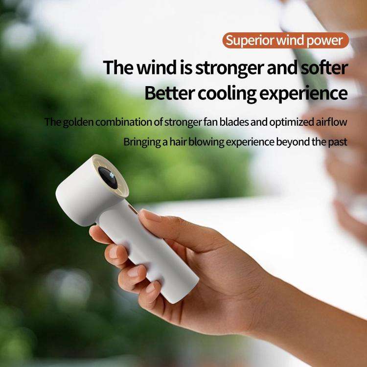 HX-F368 Smart Digital Display High Speed Handheld Fan(White)