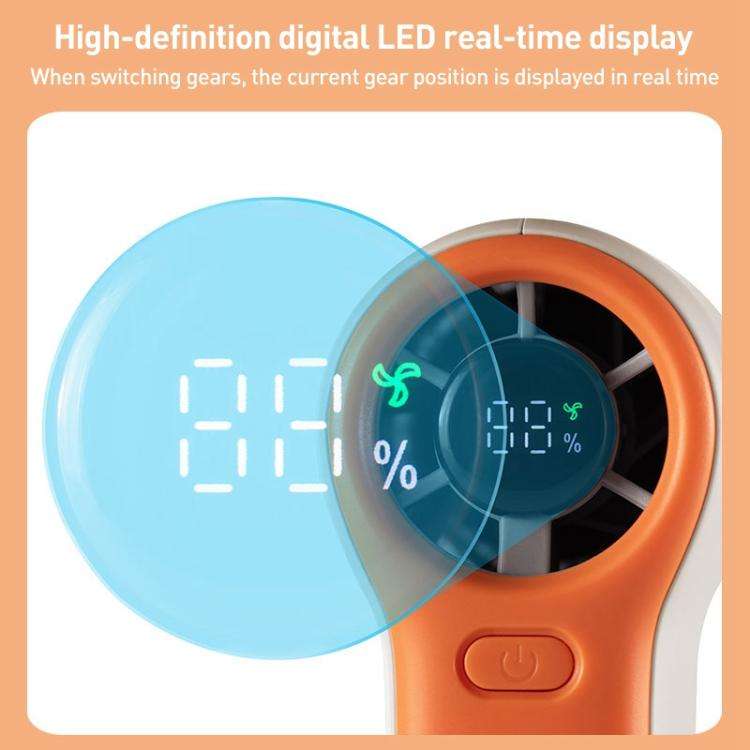 H02 HD Digital Display High Speed Mini Handheld Fan(Green)