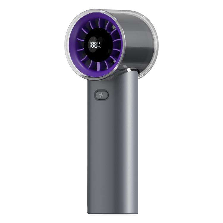 HX-F369 LED Digital Display High Speed Handheld Fan(Dark Grey)