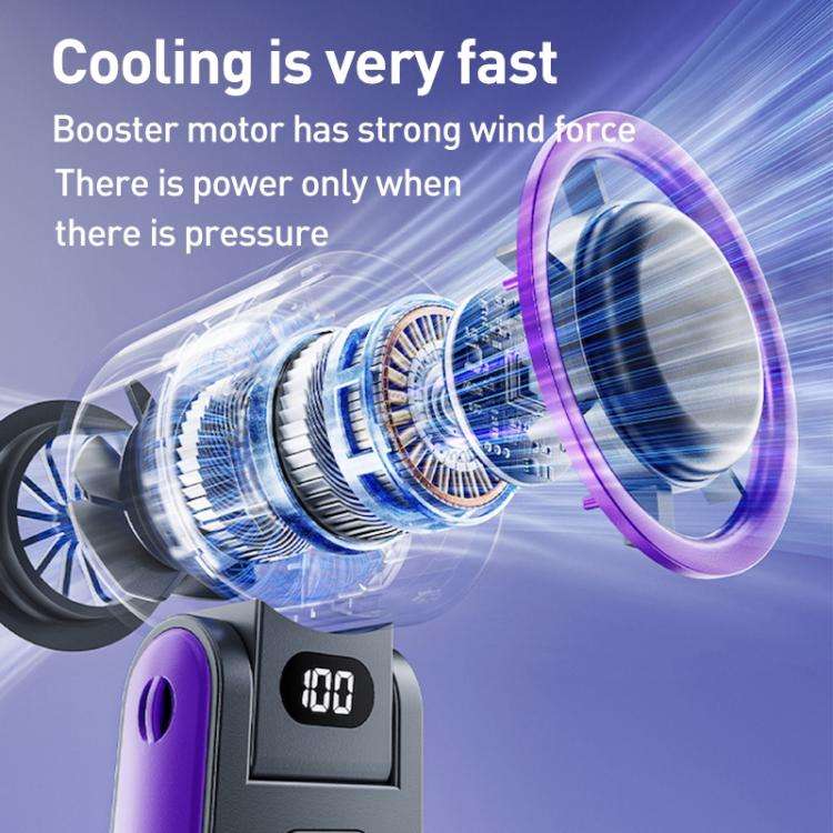 Y19 Smart Ice Compress Folding Handheld Fan(Ice Blue Purple)
