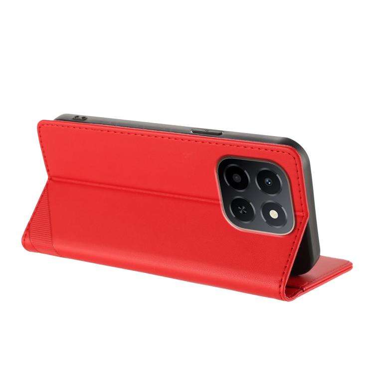 For Honor X6c Embossed Multi-functional Wallet Retro Leather Phone Case(Red)