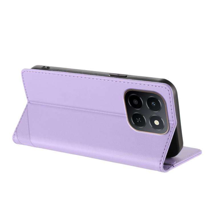 For Honor X6c Embossed Multi-functional Wallet Retro Leather Phone Case(Light Purple)