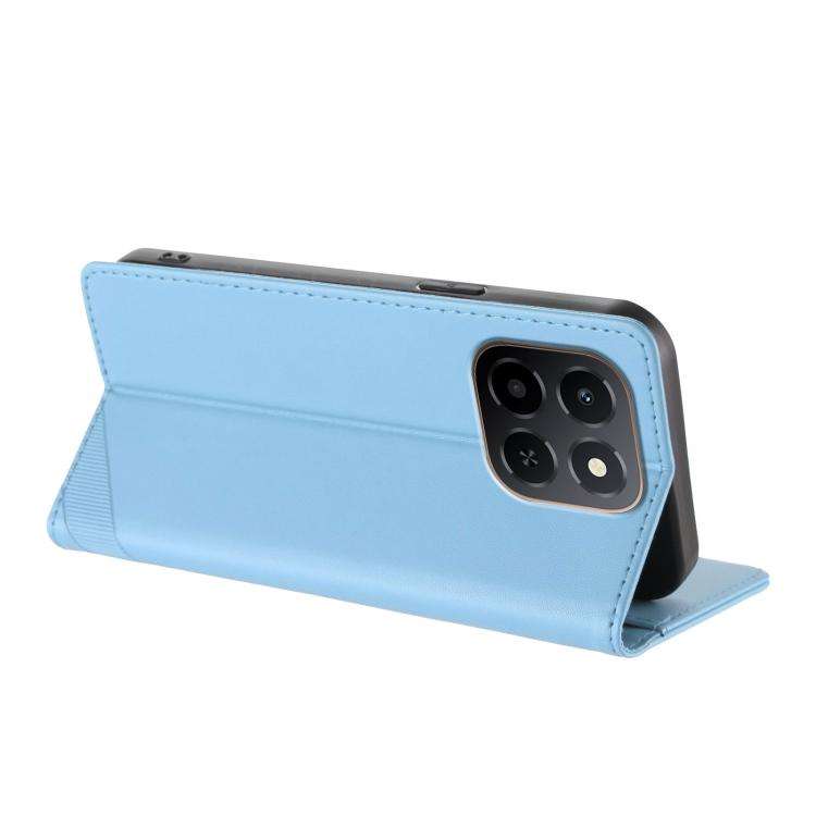 For Honor X6c Embossed Multi-functional Wallet Retro Leather Phone Case(Light Blue)