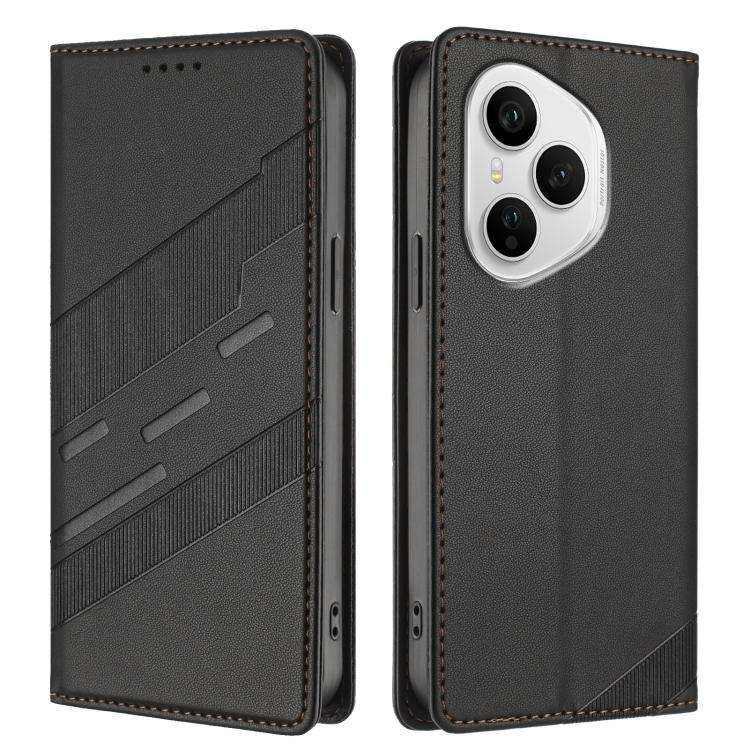 For Honor 400 Pro Global 160.8mm Embossed Multi-functional Wallet Retro Leather Phone Case(Black)