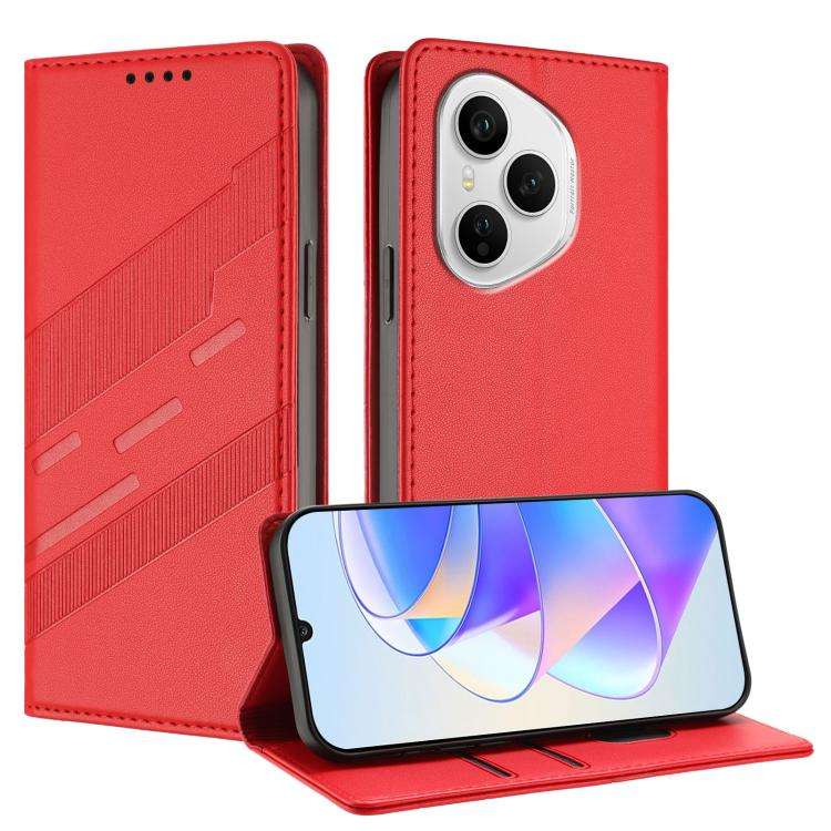 For Honor 400 Pro Global 160.8mm Embossed Multi-functional Wallet Retro Leather Phone Case(Red)