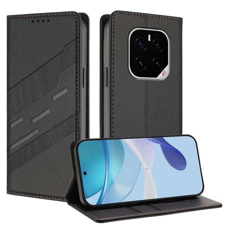 For Honor GT Pro Embossed Multi-functional Wallet Retro Leather Phone Case(Black)