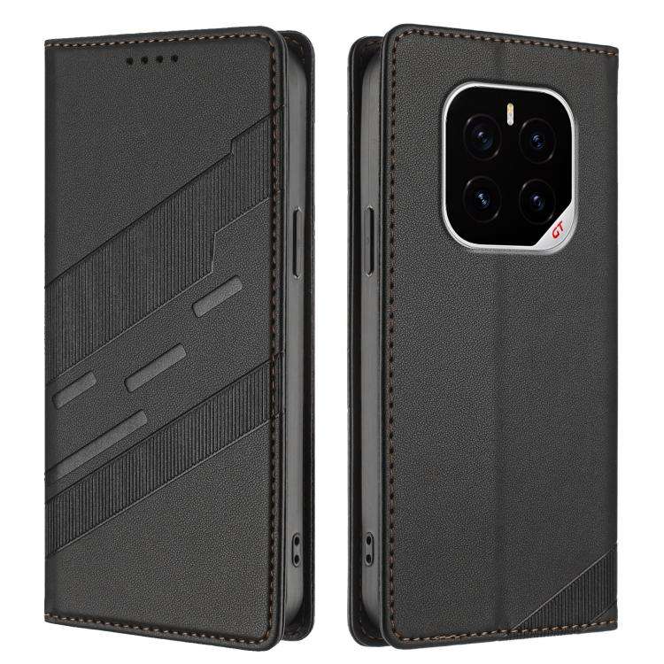 For Honor GT Pro Embossed Multi-functional Wallet Retro Leather Phone Case(Black)