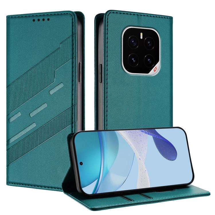 For Honor GT Pro Embossed Multi-functional Wallet Retro Leather Phone Case(Dark Green)