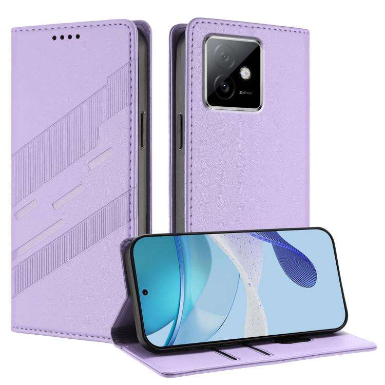 For Honor X60 GT Embossed Multi-functional Wallet Retro Leather Phone Case(Light Purple)