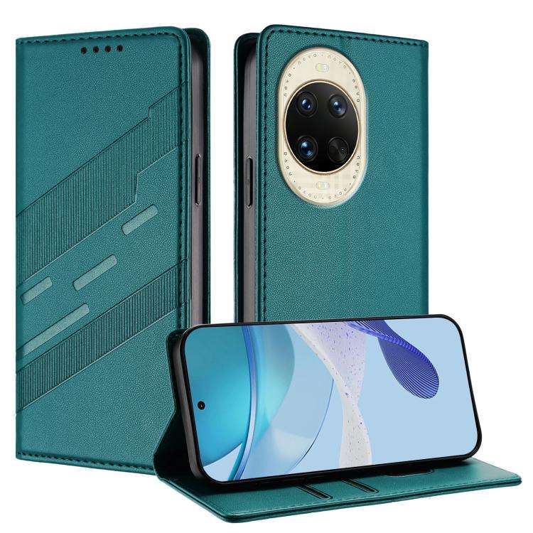 For Huawei nova 14 Embossed Multi-functional Wallet Retro Leather Phone Case(Dark Green)