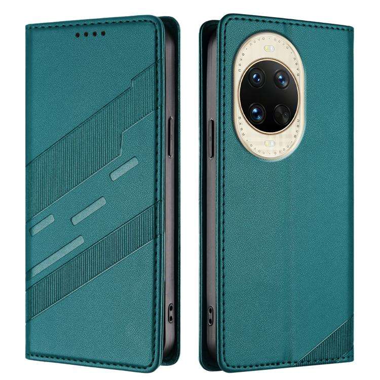 For Huawei nova 14 Embossed Multi-functional Wallet Retro Leather Phone Case(Dark Green)