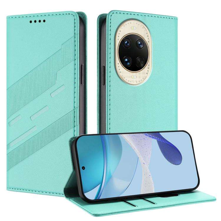 For Huawei nova 14 Embossed Multi-functional Wallet Retro Leather Phone Case(Mint Green)