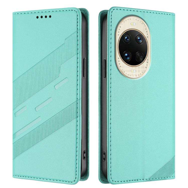 For Huawei nova 14 Embossed Multi-functional Wallet Retro Leather Phone Case(Mint Green)