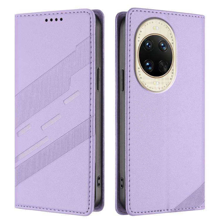 For Huawei nova 14 Embossed Multi-functional Wallet Retro Leather Phone Case(Light Purple)