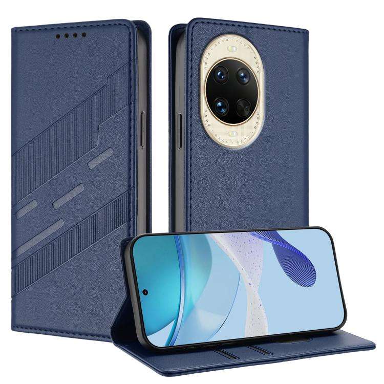 For Huawei nova 14 Embossed Multi-functional Wallet Retro Leather Phone Case(Dark Blue)