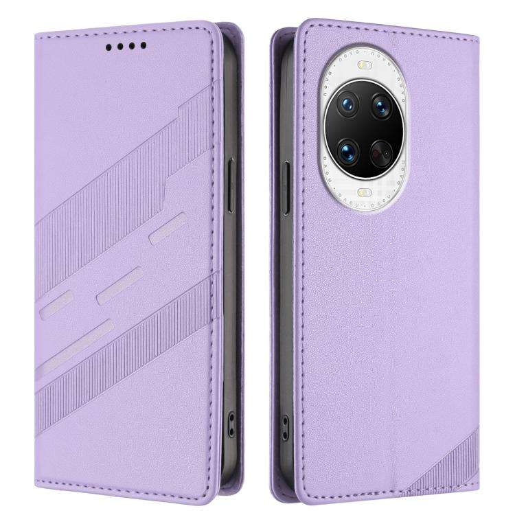For Huawei nova 14 Pro Embossed Multi-functional Wallet Retro Leather Phone Case(Light Purple)