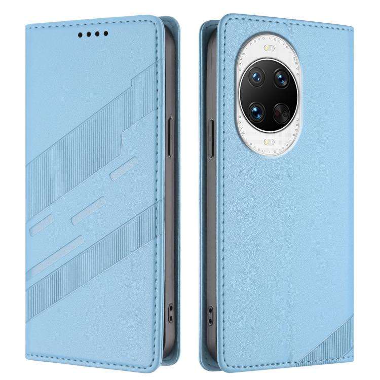 For Huawei nova 14 Pro Embossed Multi-functional Wallet Retro Leather Phone Case(Light Blue)