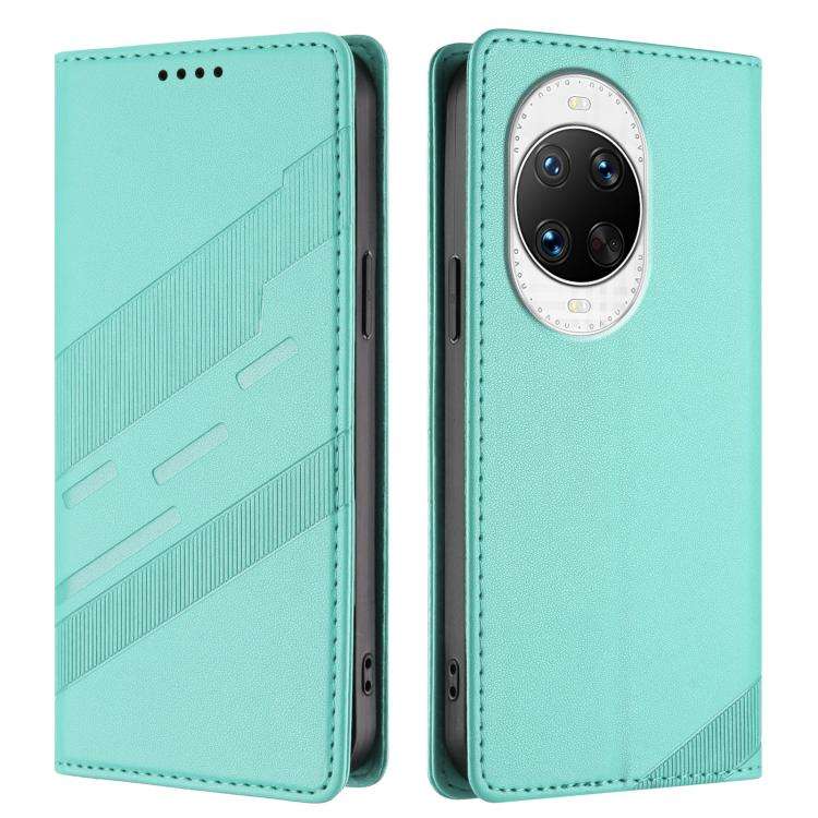 For Huawei nova 14 Ultra Embossed Multi-functional Wallet Retro Leather Phone Case(Mint Green)