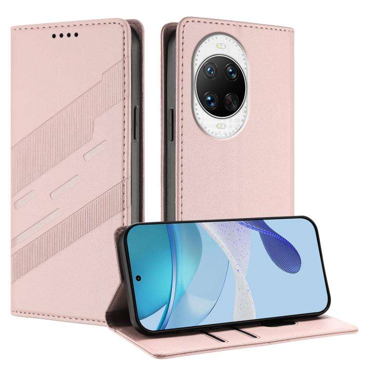 For Huawei nova 14 Ultra Embossed Multi-functional Wallet Retro Leather Phone Case(Pink)