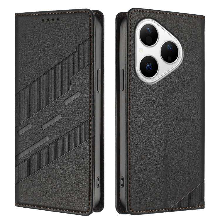 For Huawei Pura 80 Embossed Multi-functional Wallet Retro Leather Phone Case(Black)