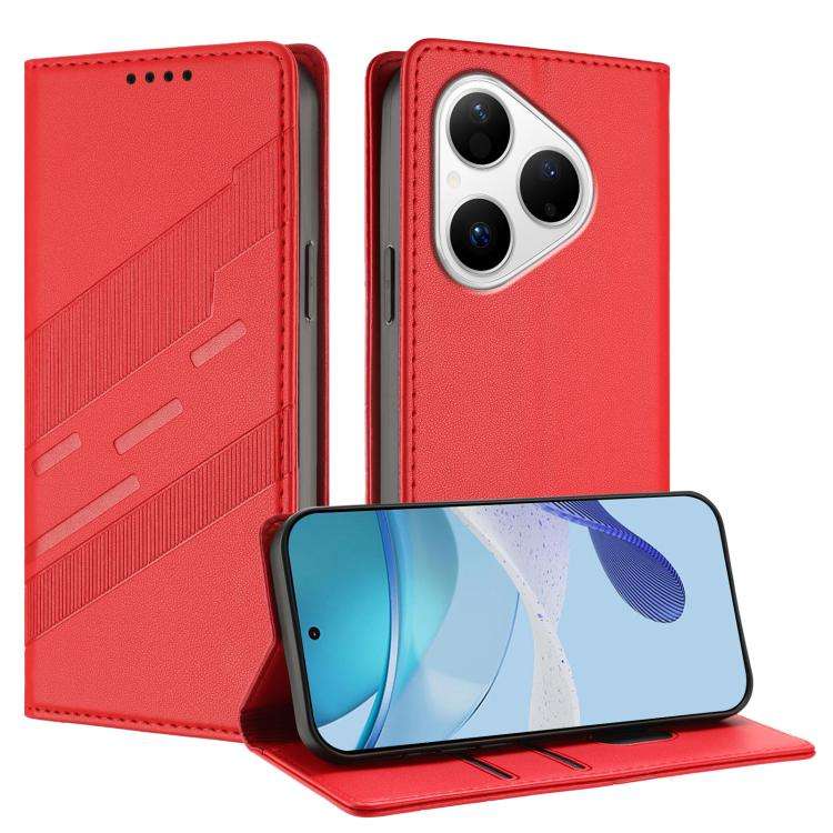 For Huawei Pura 80 Embossed Multi-functional Wallet Retro Leather Phone Case(Red)