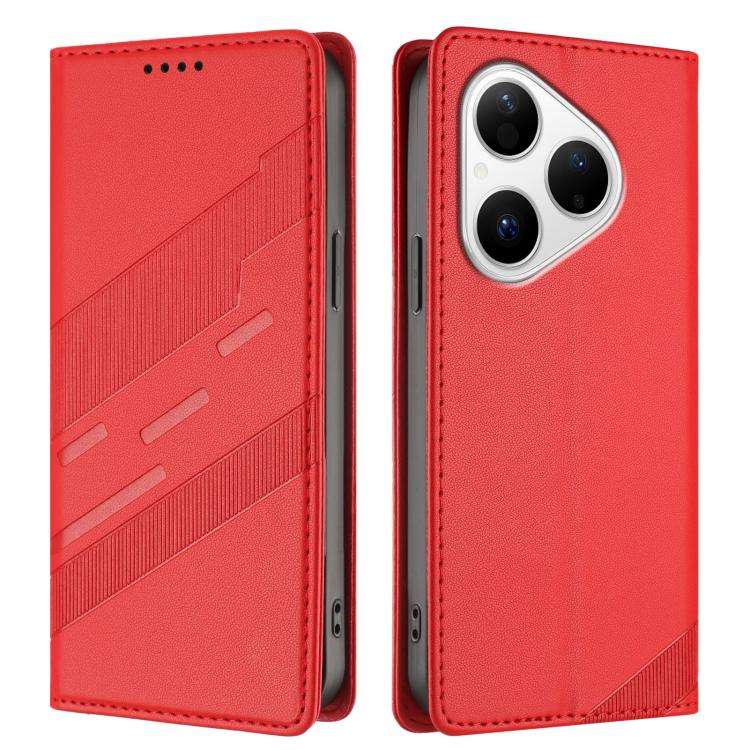 For Huawei Pura 80 Embossed Multi-functional Wallet Retro Leather Phone Case(Red)