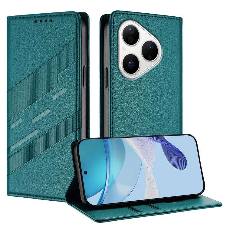 For Huawei Pura 80 Embossed Multi-functional Wallet Retro Leather Phone Case(Dark Green)