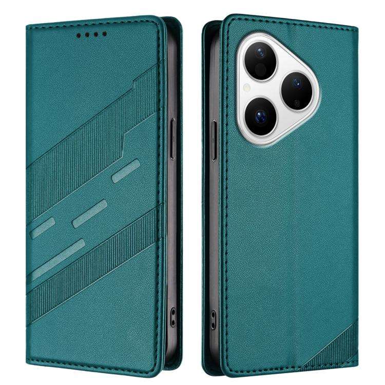 For Huawei Pura 80 Embossed Multi-functional Wallet Retro Leather Phone Case(Dark Green)