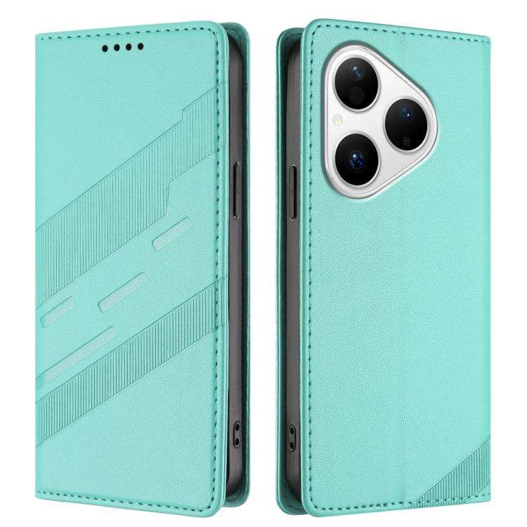 For Huawei Pura 80 Embossed Multi-functional Wallet Retro Leather Phone Case(Mint Green)