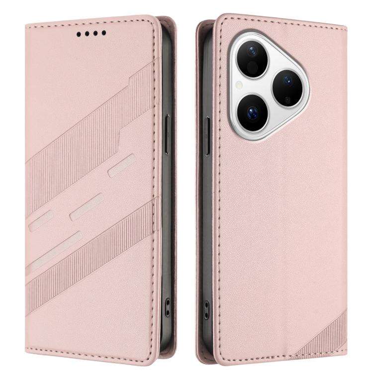 For Huawei Pura 80 Embossed Multi-functional Wallet Retro Leather Phone Case(Pink)